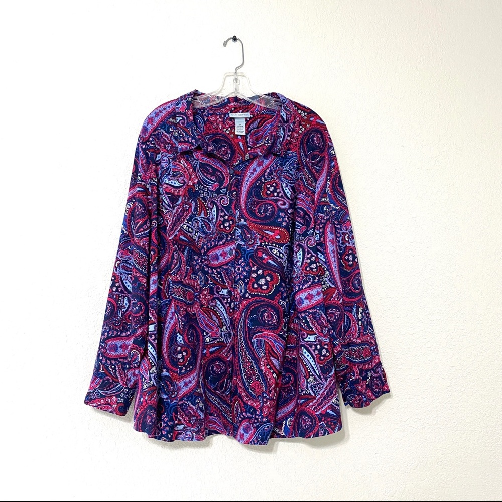 Catherines Paisley Shirt 3X (26/28W)